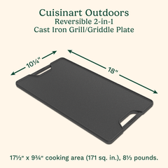 Reversable 2-in-1 Cast Iron Grill/Griddle Plate