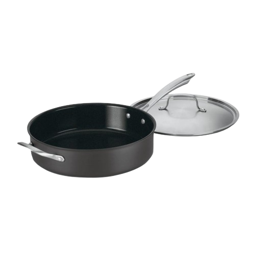 GreenGourmet® Hard Anodized Nonstick Eco-Friendly 5.5 Quart Sauté Pan with Helper Handle & Cover