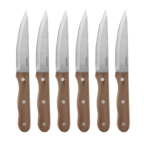 6 Piece Triple Rivet Walnut Steak Knife Set